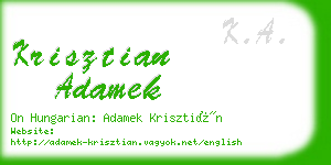 krisztian adamek business card